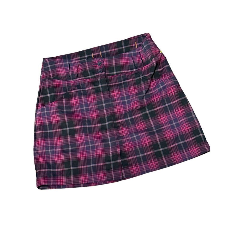 Nike Pink and Black Plaid Mini Skirt